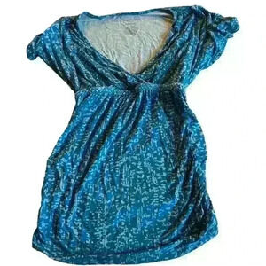Liz Lange Blue Maternity Top